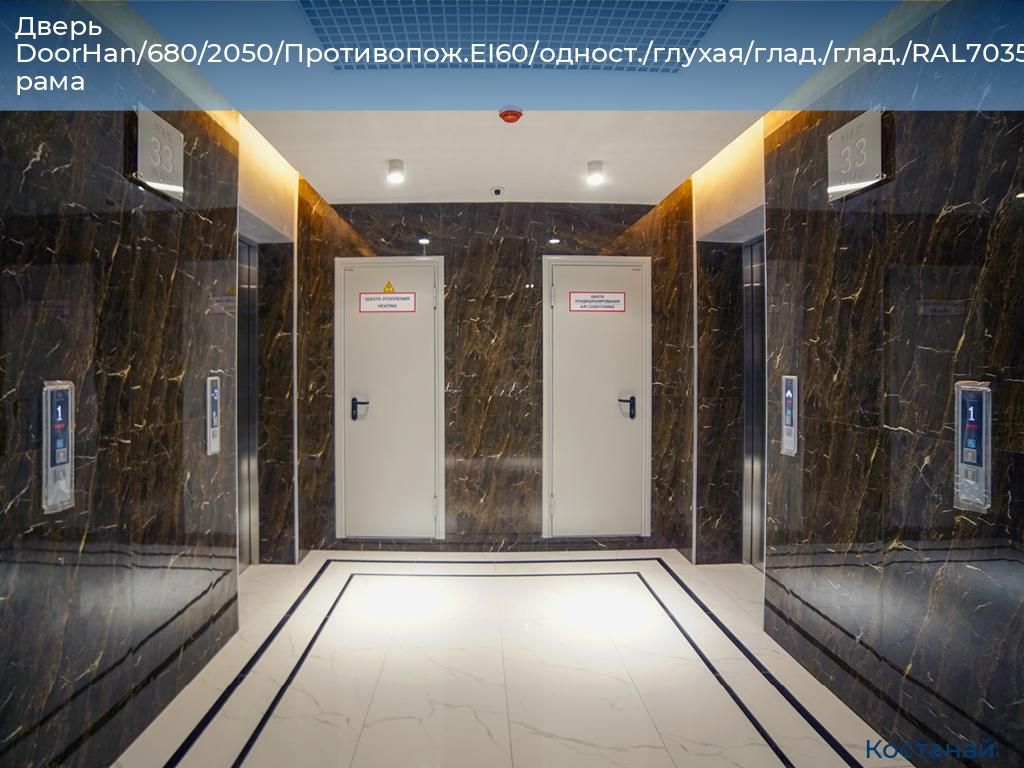 Дверь DoorHan/680/2050/Противопож.EI60/одност./глухая/глад./глад./RAL7035/лев./угл. рама, kostanaj.doorhan.ru