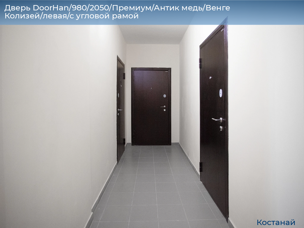 Дверь DoorHan/980/2050/Премиум/Антик медь/Венге Колизей/левая/с угловой рамой, kostanaj.doorhan.ru